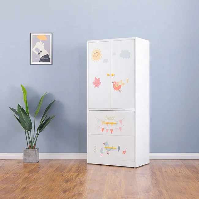 colorful with drawers metal locker kids closet wardrobe design sliding door steel baby kids wardrobe cabinet indonesia