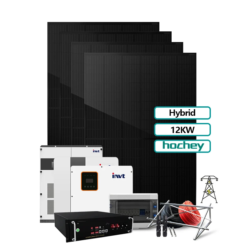 Hochey 5KW 15KW 20KW 25KW 30KW 35KW солнечная домашняя система PV набор панелей 40KW 45KW 50KW Солнечная энергия Гибридный 3-фазный комплект солнечного генератора