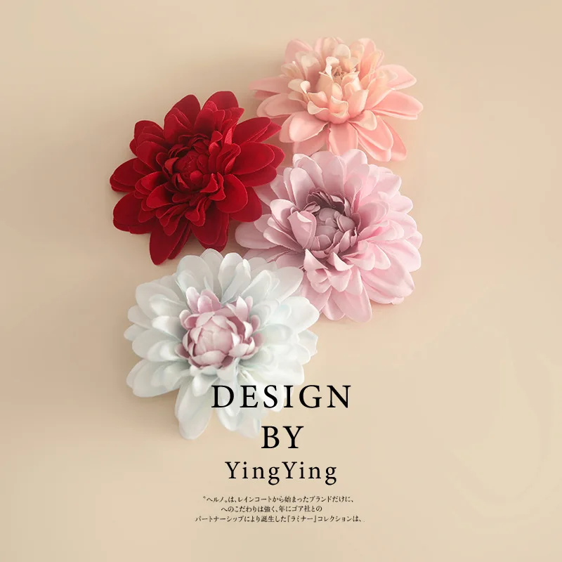 In Stock! High Quality Fashion 3D Sweet Fabric Flower Hair Clips for Women Girls Hair Accessories