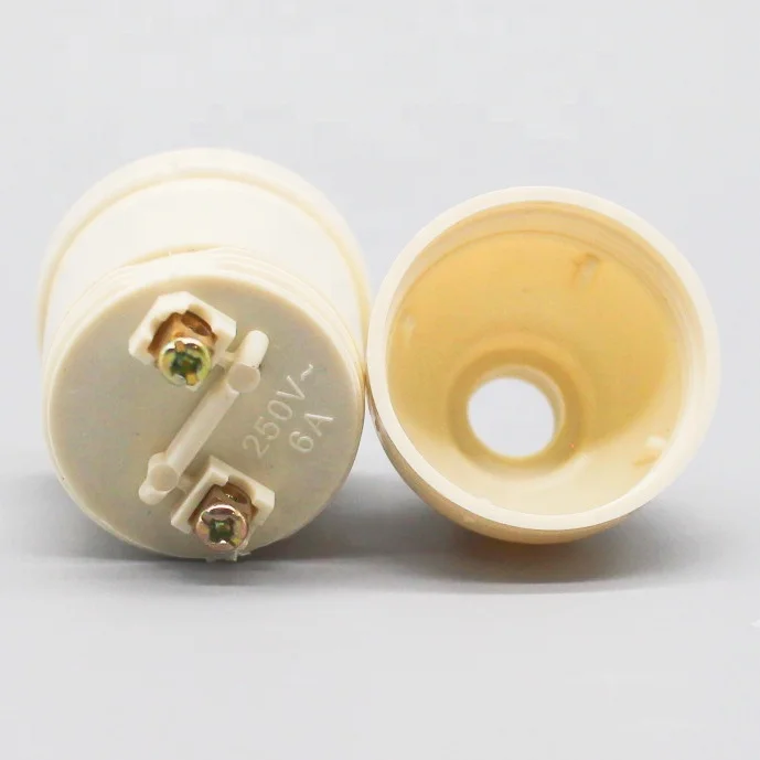 E27 Factory price Ivory white Bakelite  Hanging  Light Base  Socket Lamp Holder