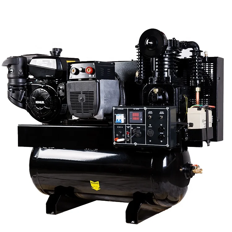 3 - in - 1 Kohler Gas Powered Air Compressor Generator Welder With 30 Gallon Tank