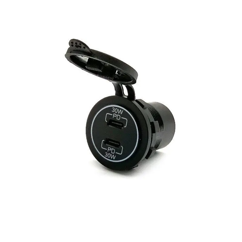 Install Usb Port In Car Charging Usb C Pd 12V 2 Ports 3 And Type C Pd 12V-24V 60W Dual Usb Power Socket Outlet