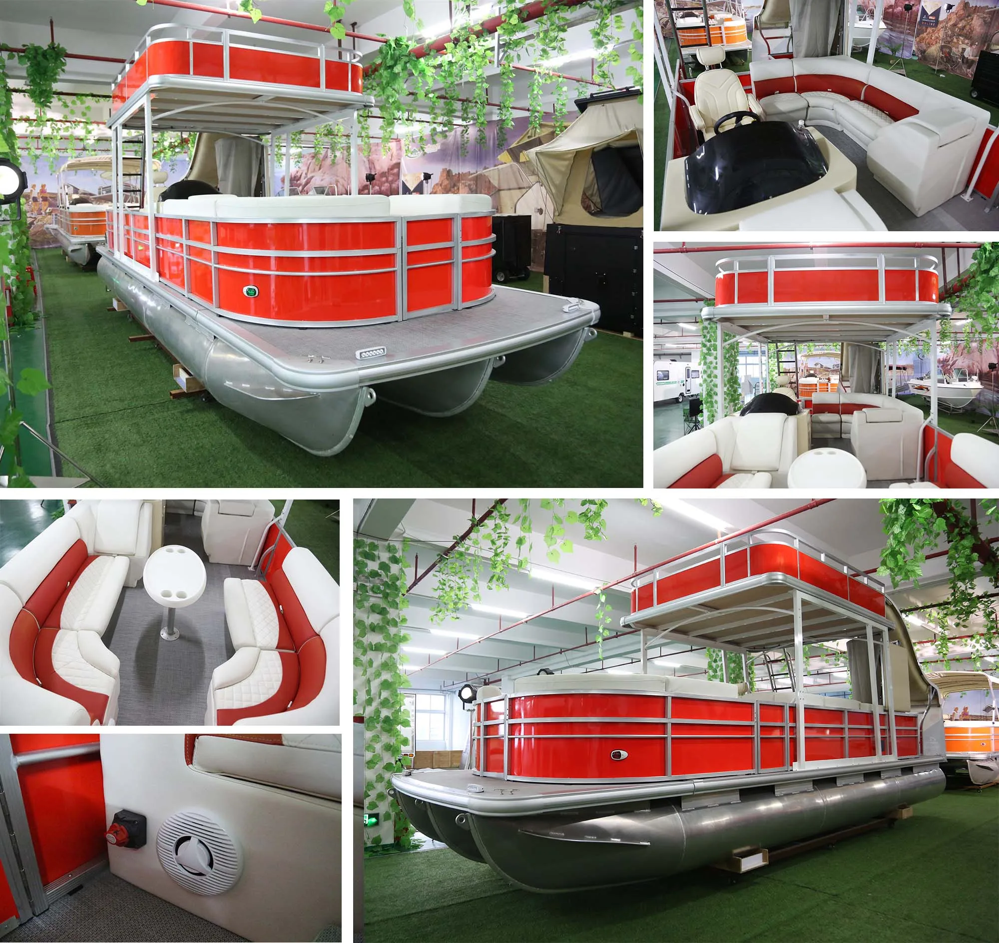 28ft 300HP Tritoon Pontoon Boat With Bathroom For Sale