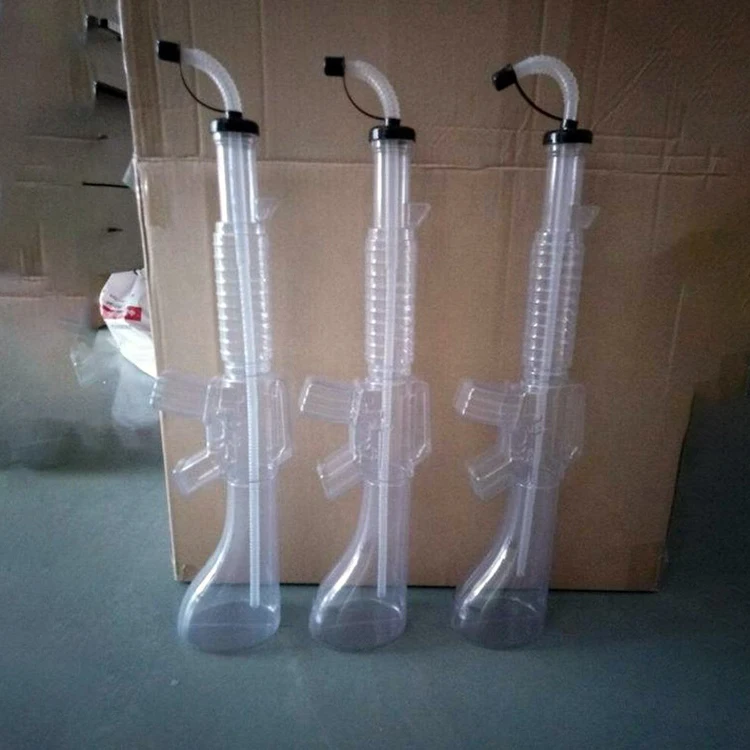 Rifles Design 1L Yard Cup Wholesale Disposable Slush Cups XXL Size Novelty Drinkware with Lid and Straw