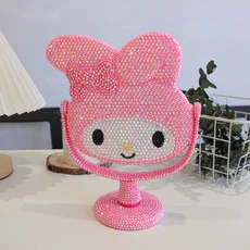 Зеркало с мультяшным котом и стразами