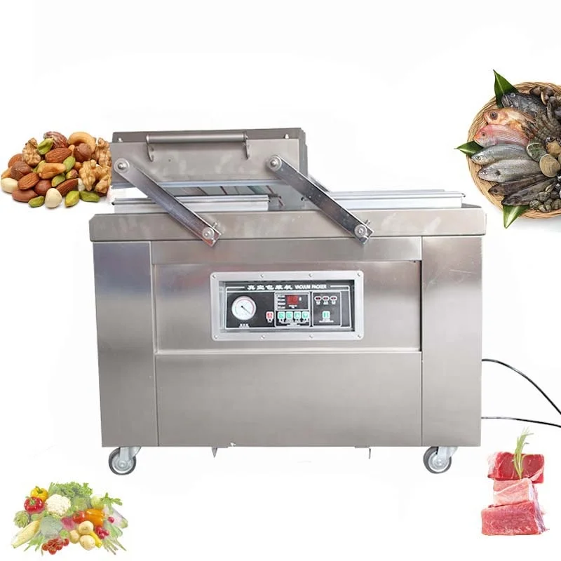 Double Room Stainless Vacuum Sealing Packing Machine Food Vacuum Sealer Wet and Dry