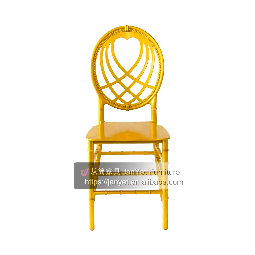 New Design Elegant Monoblock Gold Plastic Chairs for Events Wedding