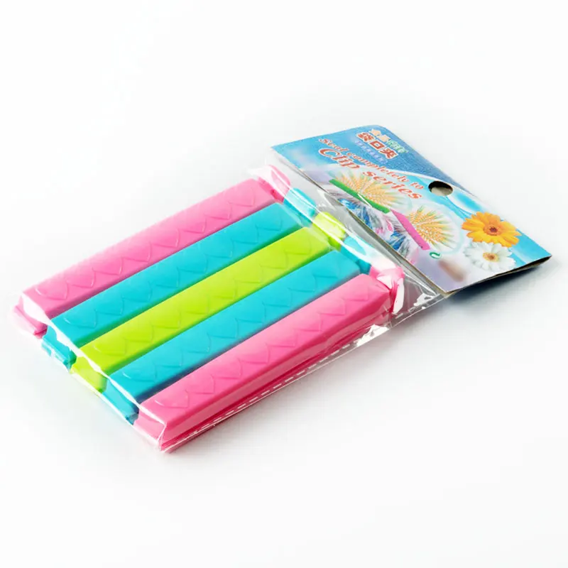 5pcs Pack Snack Clips Set Fresh-Keeping Clamp Sealer Assorted Colors Food Grade PP Material Bag Seal Clips Kitchen Accessories