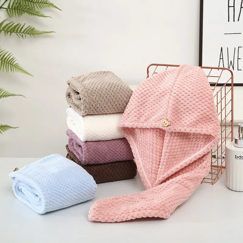 Custom Magic Quick Dry Hair Turban Towel Beauty Cap Double Layer Microfiber Hair Wrap Towel for Faster Drying