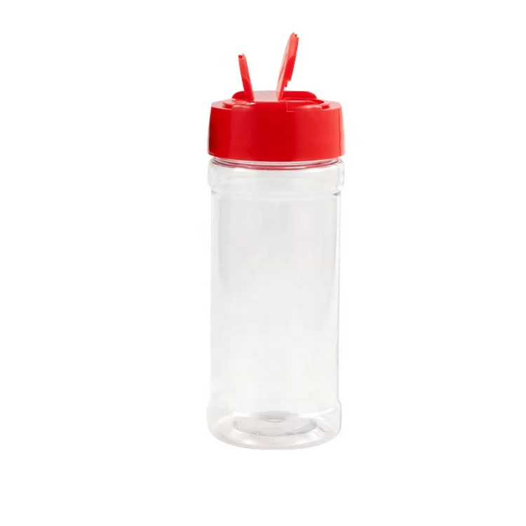 Seasoning Jar with Dual Open Shaker Lid PET Plastic Spice Jar Seasoning Condiment Food Container