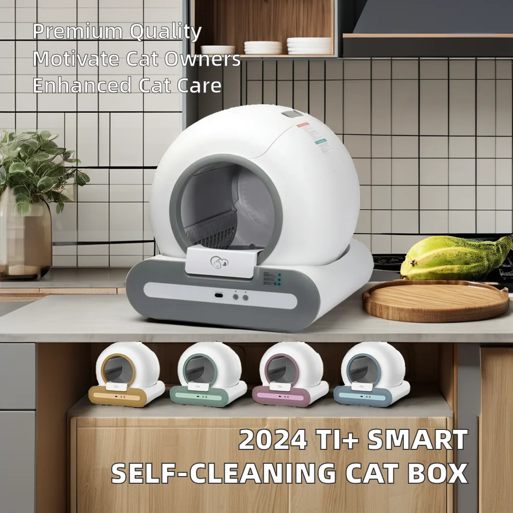 2024 New Ti+ Intelligent OTA Automatic Smart Cat Litter Box areneros para gatos Self Cleaning Litter Box for Cats