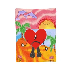 Wholesale Supply Personalized Unique Customize Fleece Blanket For White  bad cute bunny Transfer bad bunny blanket