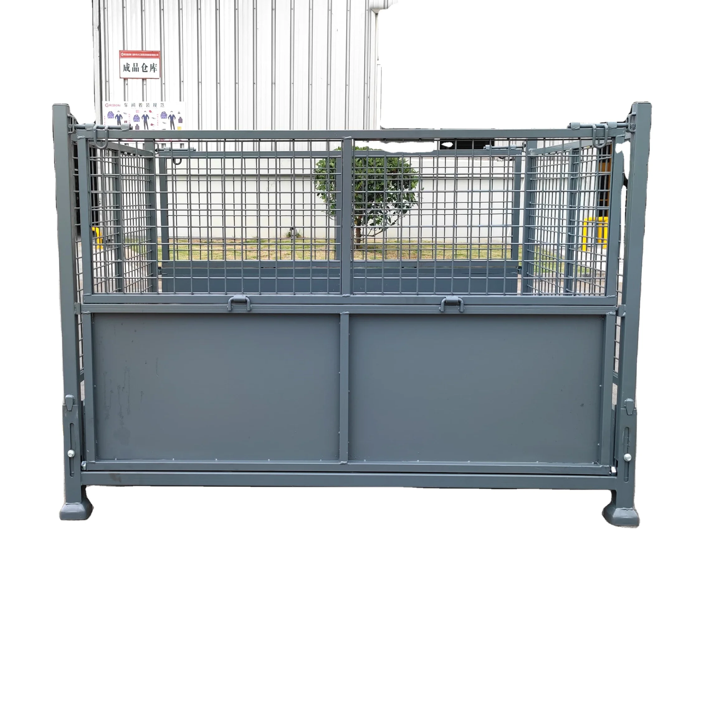 Durable Stackable Folding Korean Stillage Cage Warehouse Collapsible Metal Storage Rack Storage Cage Wire Mesh Container Pallet