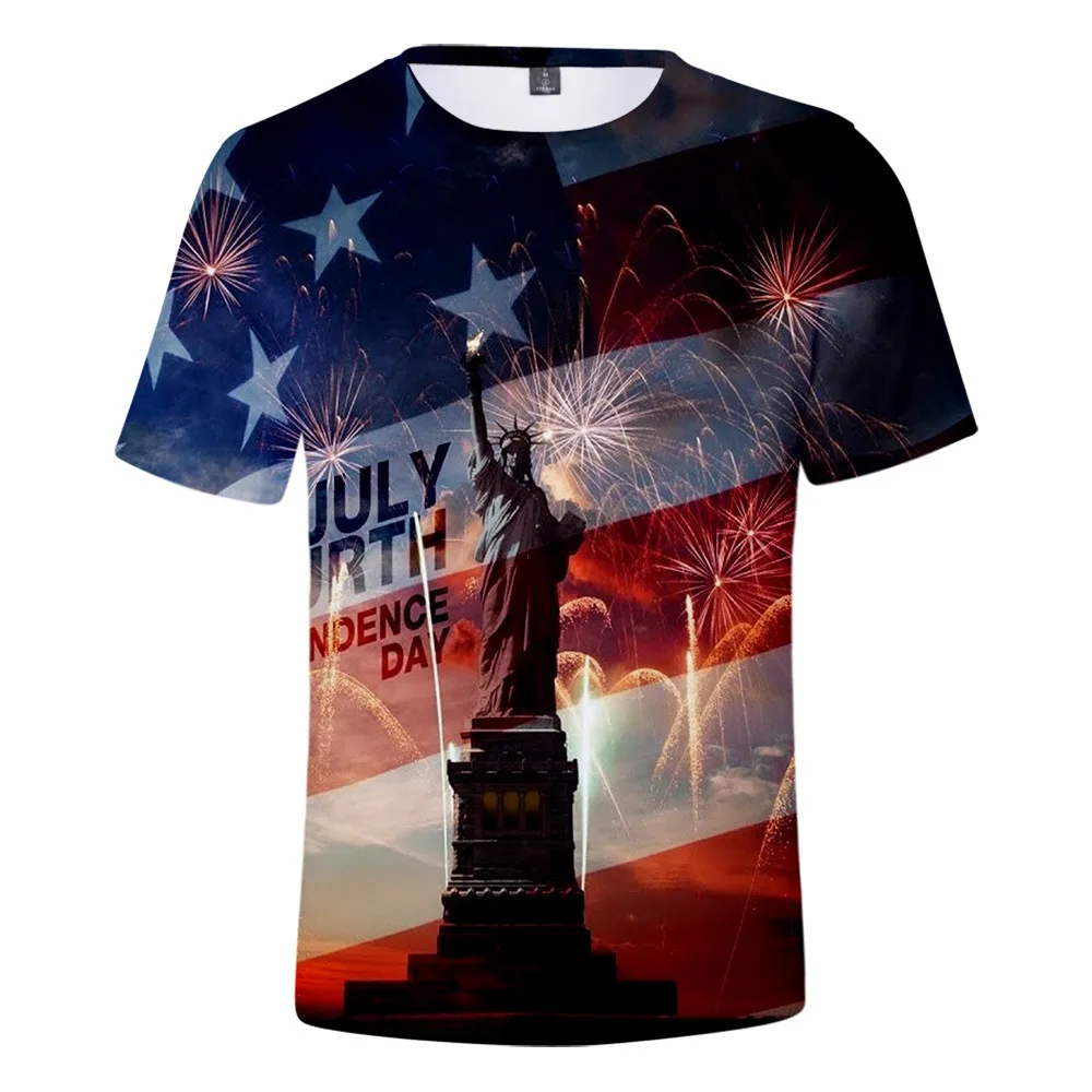 Мужская летняя футболка с принтом в виде американского флага звезд и полос рубашка орла поддержка на заказ коротким рукавом