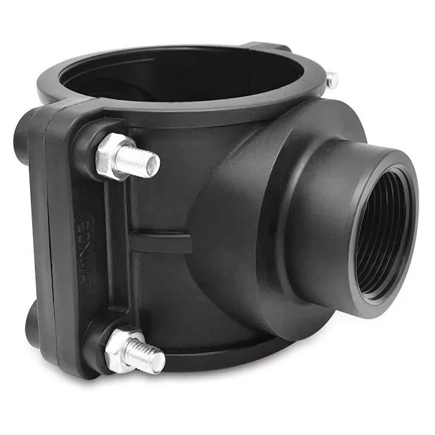 PE saddle quick repair joint fittings clamp tee saddle bypass with thread Irrigation Accessories