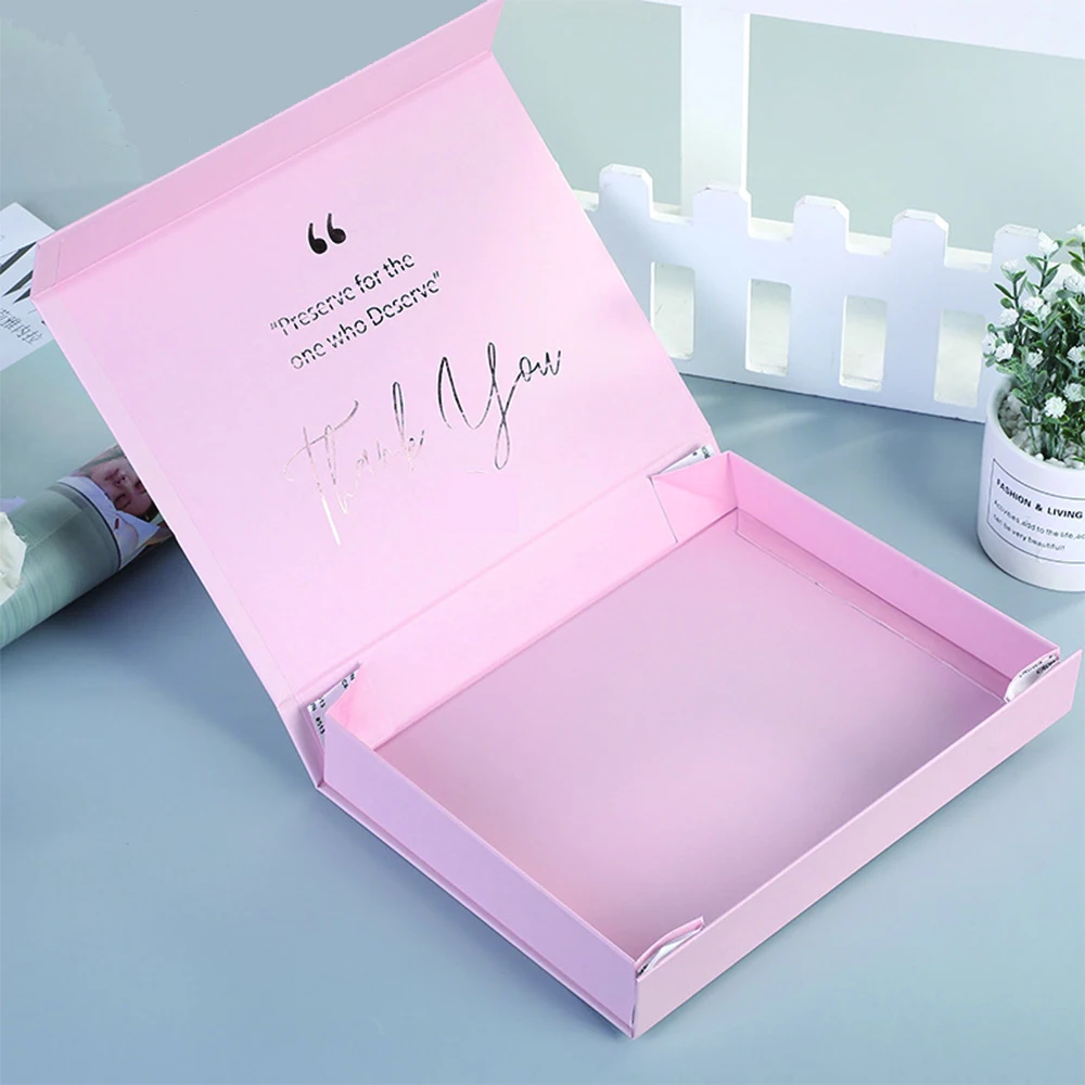 Plain Card Storage Magnetic Gift Large Cardboard Box Solid Cosmetic Magnetize Foldable Box