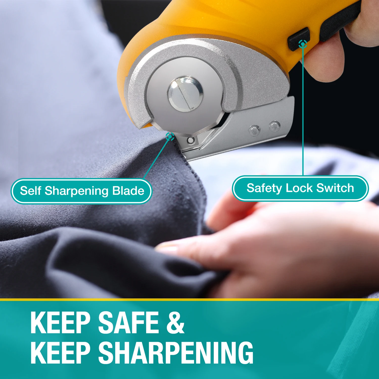 VLOXO Multifunctional Electric Scissors Lithium Battery Cutter Portable Cordless Fabric Cutting Electric Textile Scissors