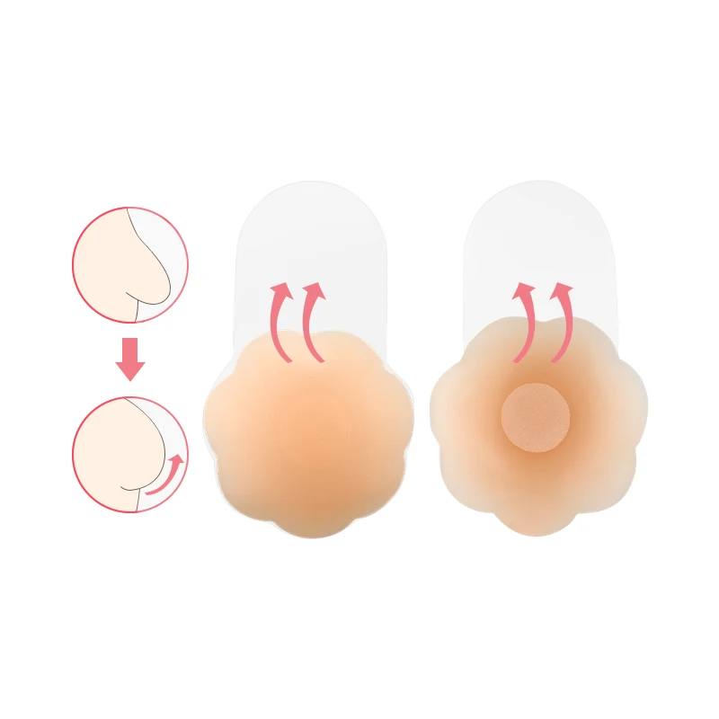 INVISFEEL 6.5cm Thin  Mediacl-grade Silicone matte Nipple Covers push up adhesive silicone pasties cakes nipple cover For Women