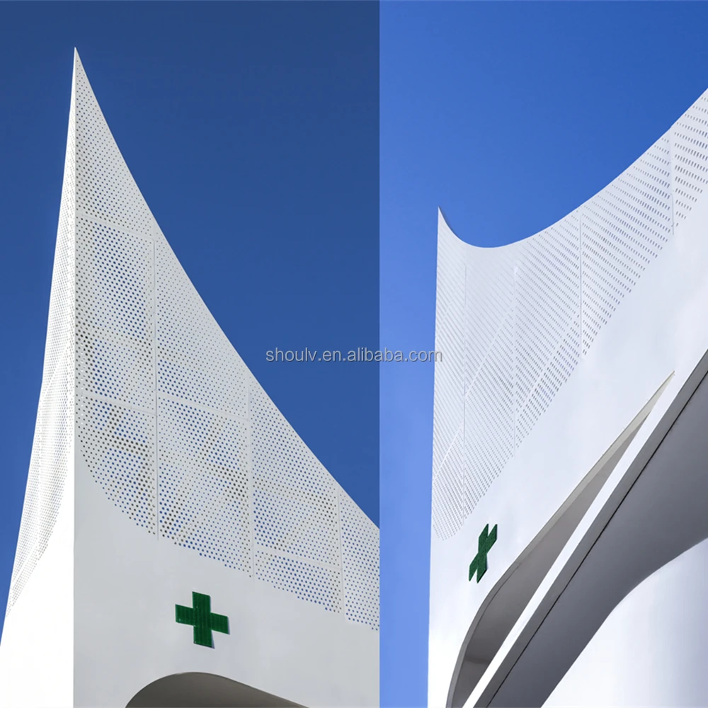 Modern European 3D wall clad perforated aluminum cladding price