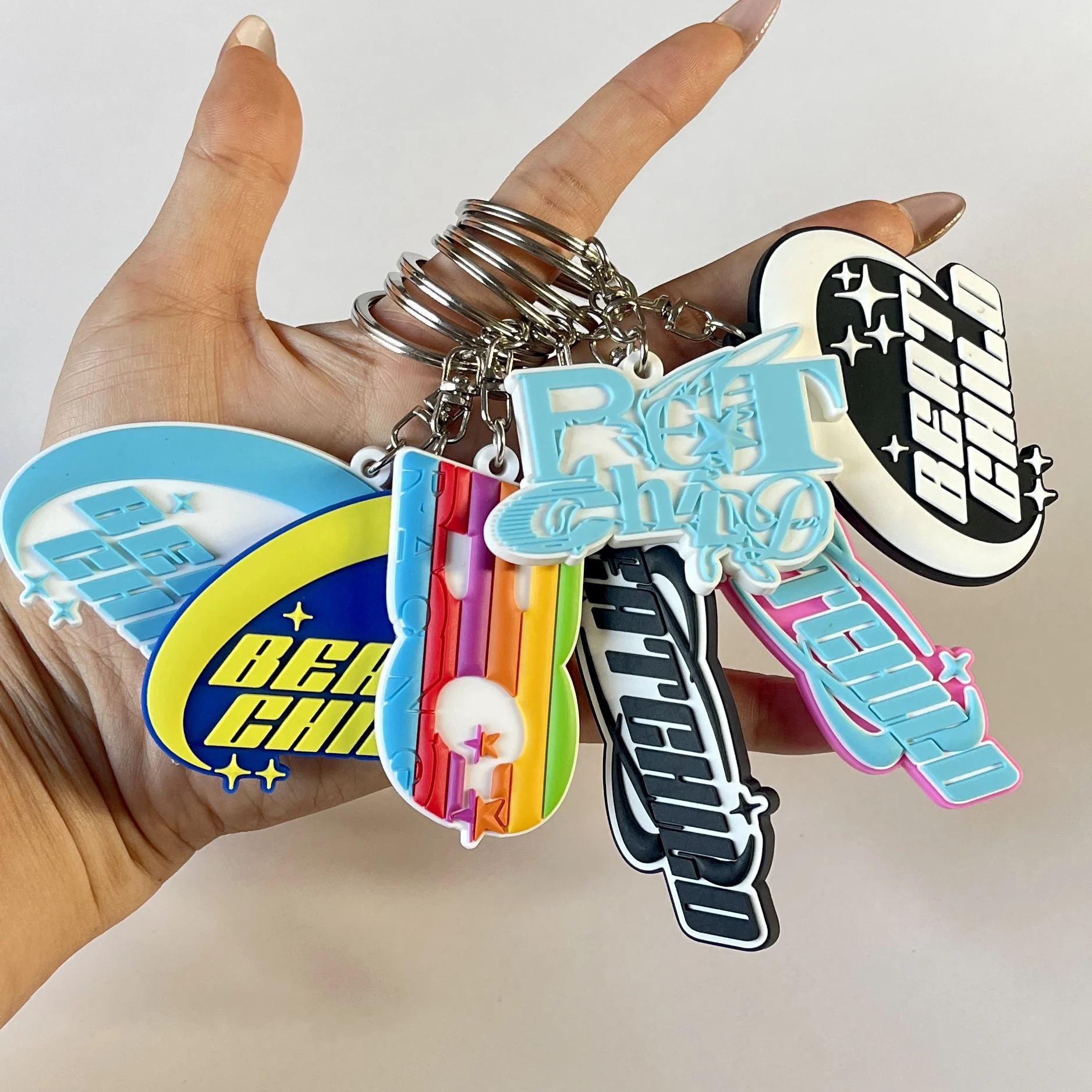 Best Seller Soft PVC Silicone Rubber motorcycle football hello kitty key chain