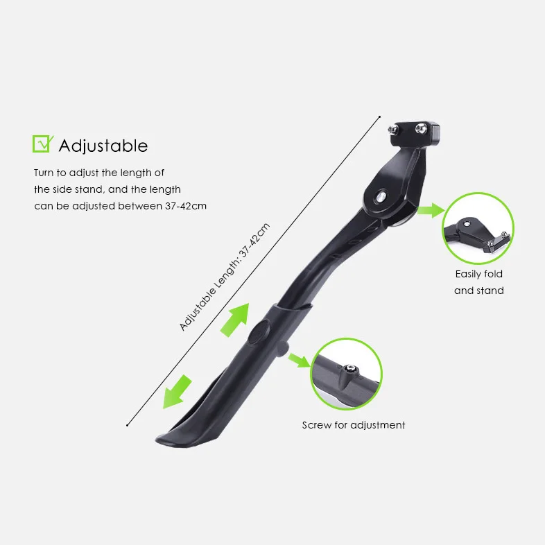 Coarse Aluminum Alloy Bicycle Stand Adjustable Bicycle Side Foot Support 24'-29' Inch Bicycle Kickstand Bike Parts