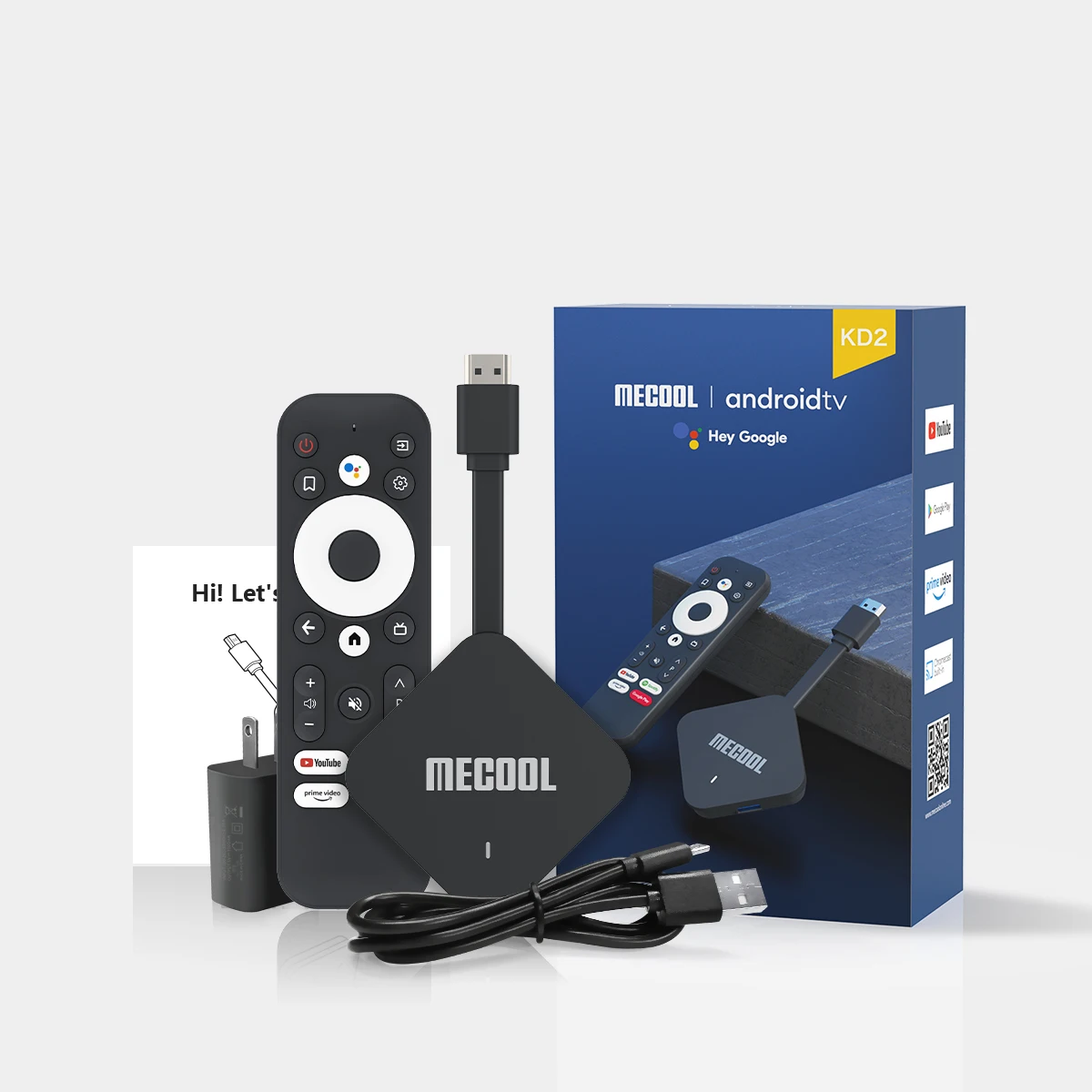 Shizhou Tech Mecool KD2 S905Y4 4GB 32GB Dongle TV Stick with Google certified 2.4G/5G Dual WIFI BT5.0 Android 11.0 ATV Smart TV