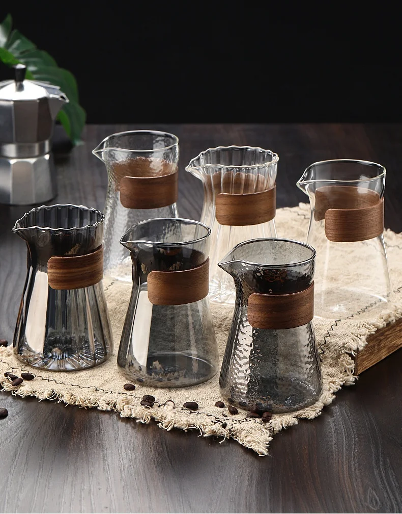 2024 New Design Heat Resistant Glass Coffee Tea Cup Glass Coffee Server Coffee pot