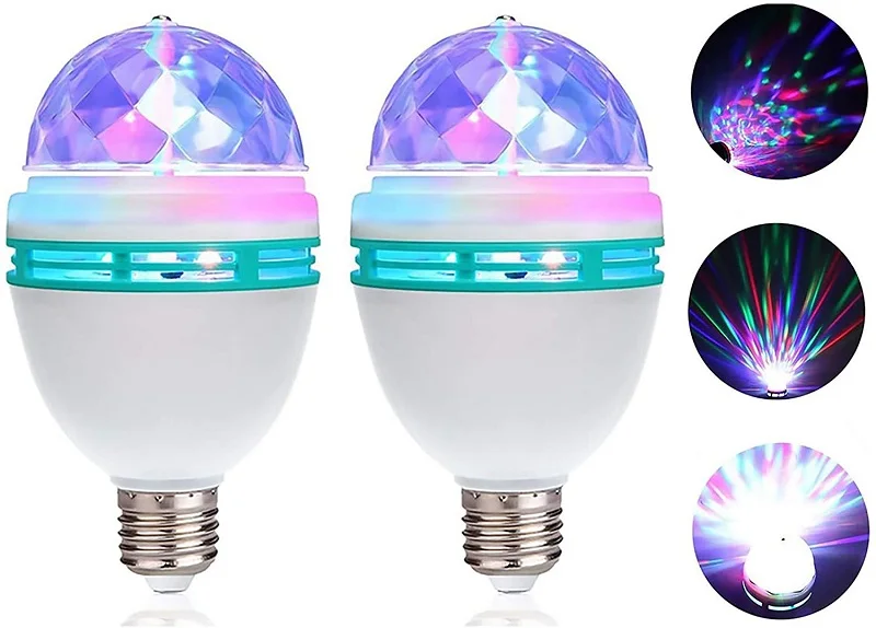 Christmas Light 3W E27 RGB Led Coloured Bulb Stage Rotating Led Crystal Magic Ball Light party festival Light Projector