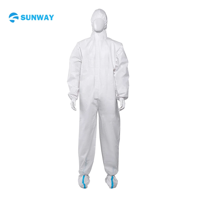 Lightweight Disposable Non Woven Coverall Disposable Isolation Gown 50gsm Coverall Uniform