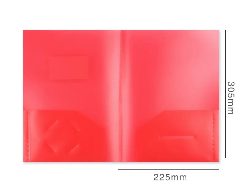 Customized logo A4 Size PP Folder with Document 2 Pockets for School office meeting presentation organizer