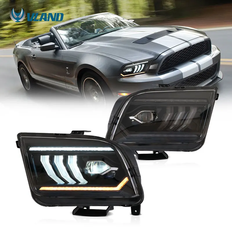 VLAND Factory LED Headlight 2005 2006 2007 2008 2009 Body Kit Accessories Light Car Bodykit Auto Parts Head for Ford Mustang