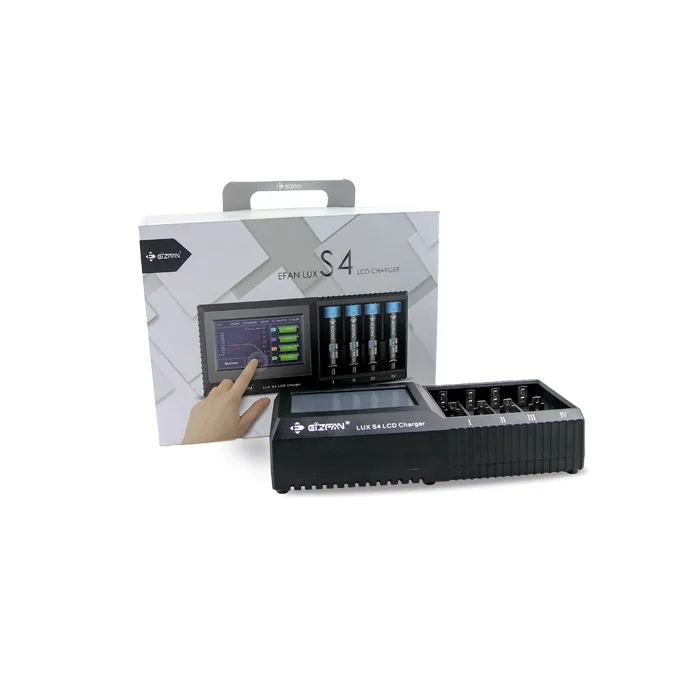 Best EFAN eizfan lux S4 4 bay 18650 26650 battery charger 2.0A charging with touch screen for lithium battery 21700