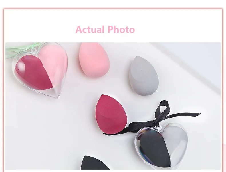 Косметические аксессуары 2020, супер милая губка для макияжа, блендер в красивом футляре в форме сердца для Дня Святого Валентина