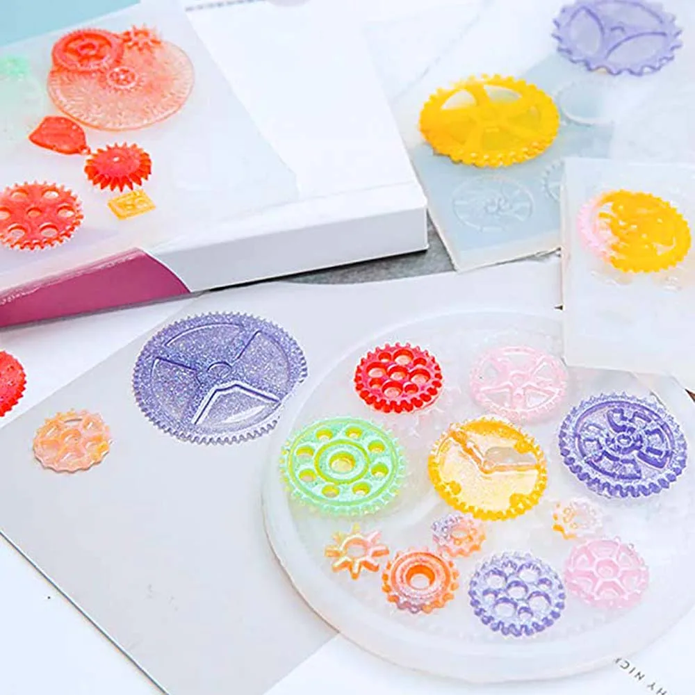 4PCS Gear Resin Casting Mould DIY Mold Wheel Gear Shape 3D Silicon Molds Epoxy Resin Moldes De Silicona Para Resina