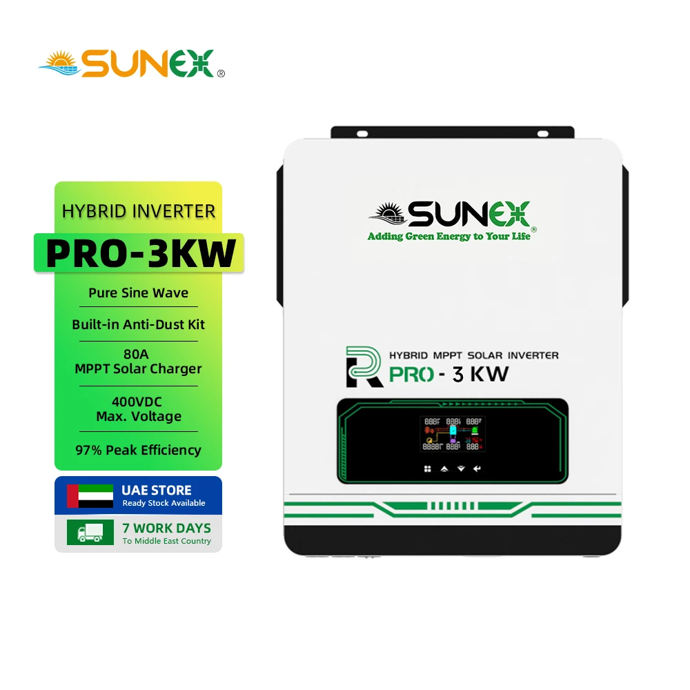 Инвертор SUNEX 3000 Вт чистый синусоидальный инвертор MPPT Wi-Fi GPRS для домашней солнечной системы