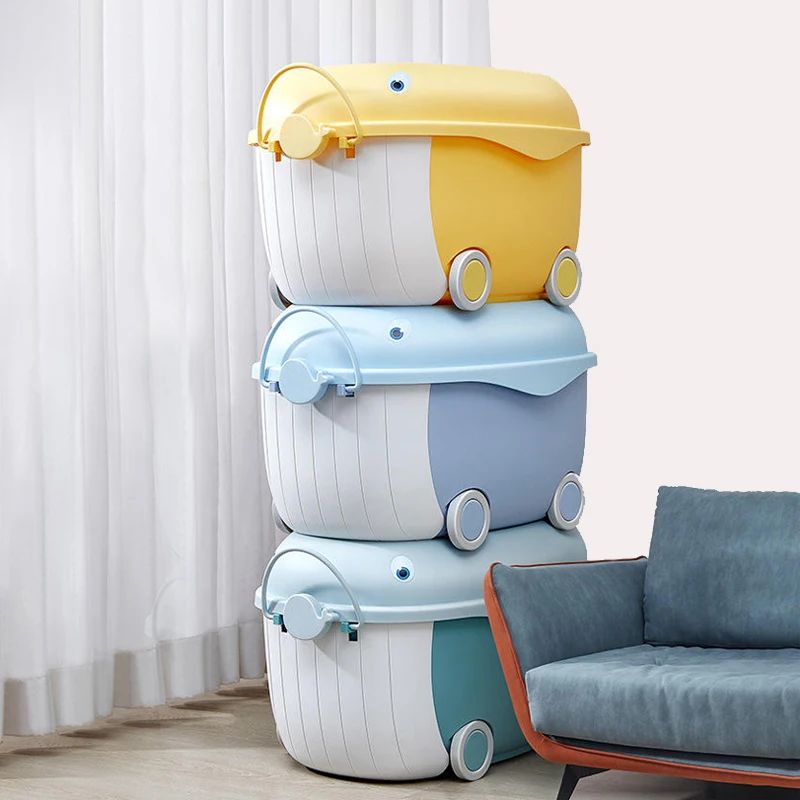 Lid Large Capacity Children Toy Pig Dolphin Building Blocks Basket Baby Snack Doll Container Household Clothes Storage Box & Bin