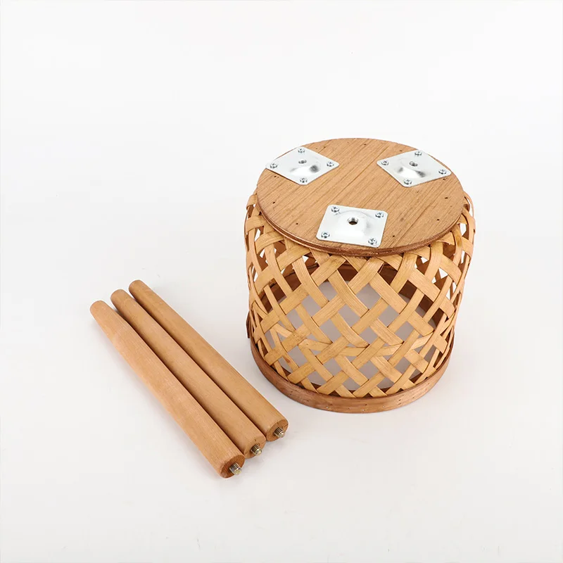 Hot deal natural bamboo baskets with stand wood legs woven bamboo planter pot with legs
