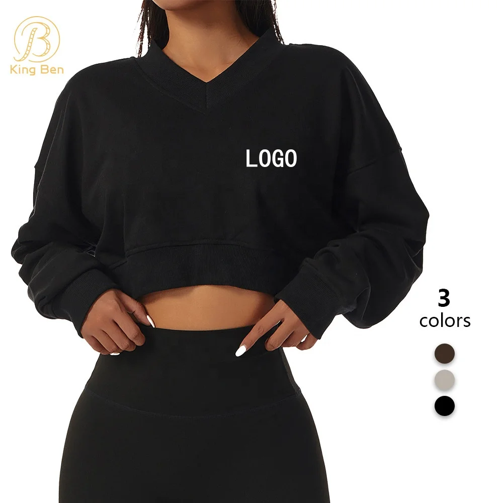 Plus Size Wholesale Soft Streetwear Sport Long Sleeve Sweatshirt Without Hood Custom Sweatshirt For Womens