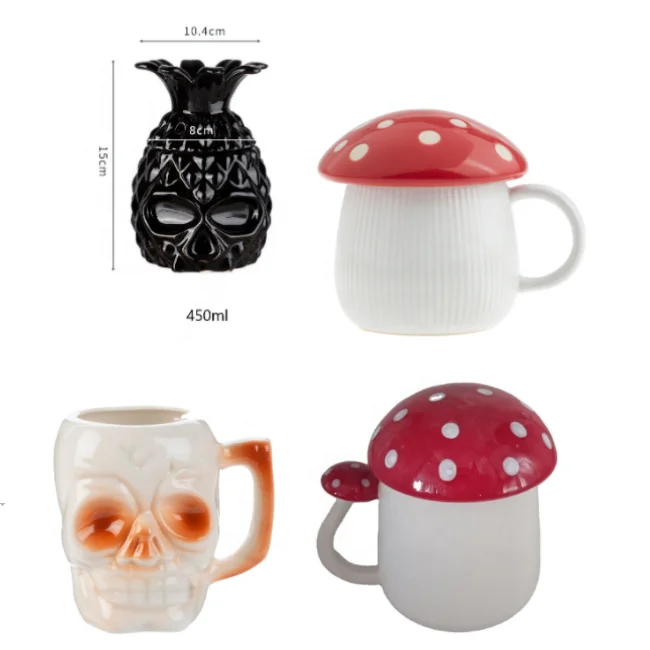 Stock Porcelain Mushroom  Mugs Wholesale Cheap Mug  in Stock