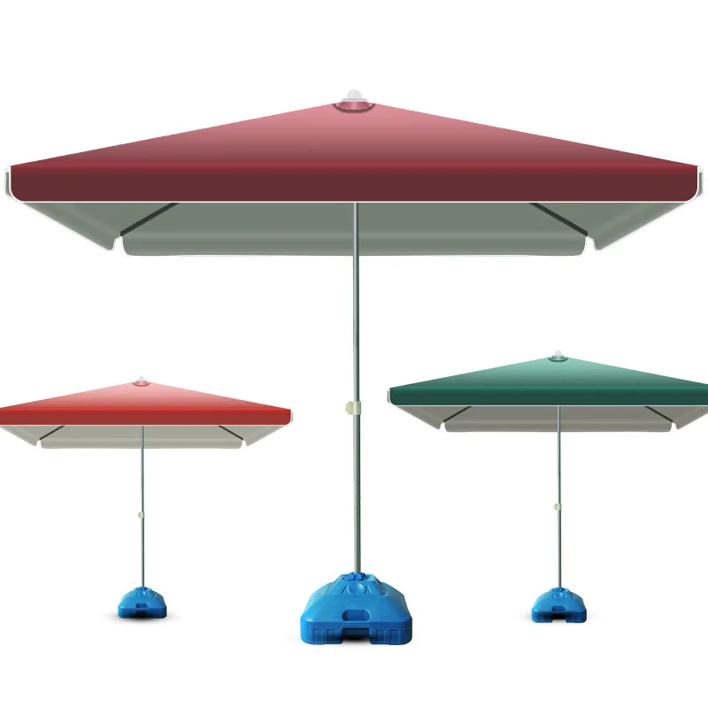 Wholesale Custom Square Outdoor Patio Garden Umbrella Large Commercial Stall Sun Umbrella Waterproof Sun Shade Parasols