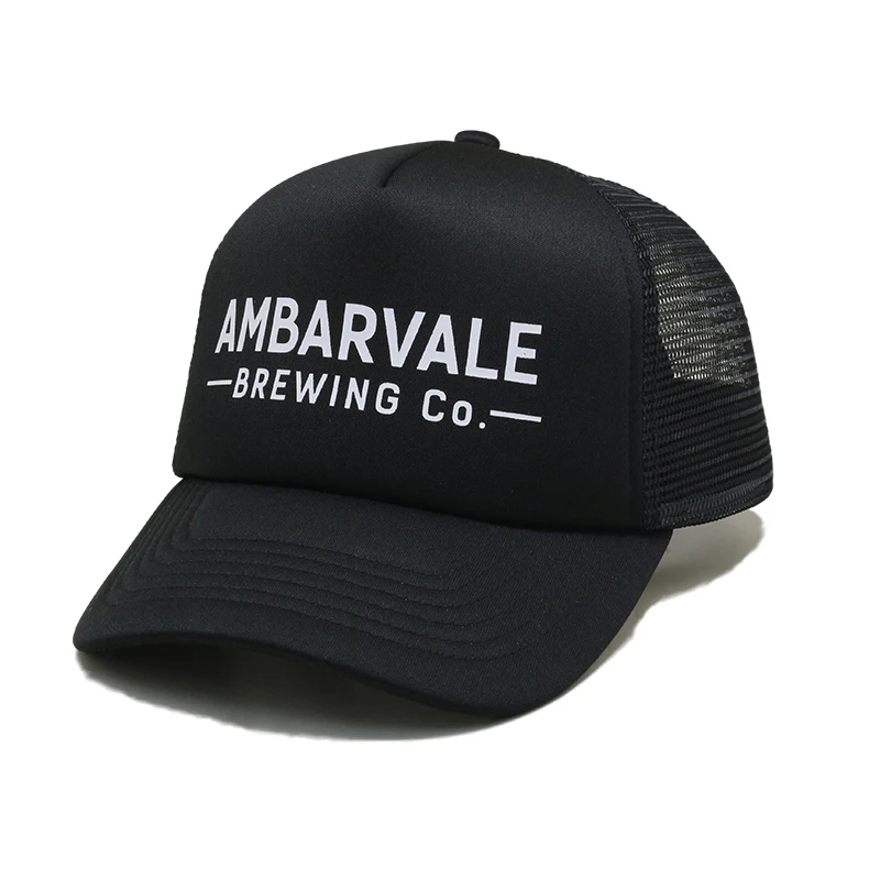 Custom Printing Two Town Polyester Foam Front 5 Panel High Crown Mesh Back Trucker Hat Cap