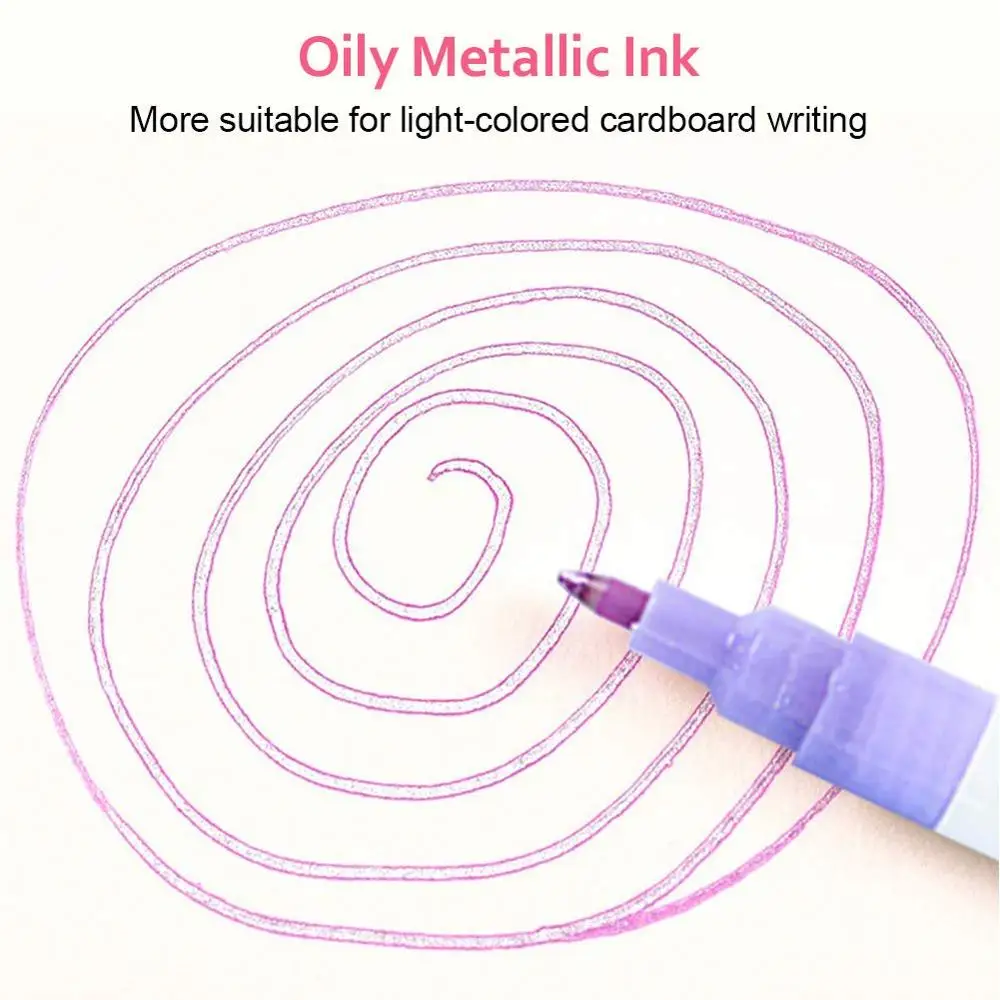 
Gift Card Writing & Drawing Double Line Outline Pen,Creative Art Marker 8 Color Double Line Pen Light Color Fluorescent Marker 