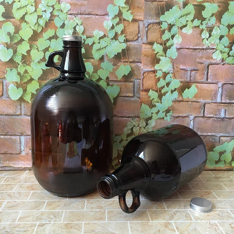1 Gallon Amber Color Screw Top Glass Jug Wine Jug for Home Brewing Wine Beer