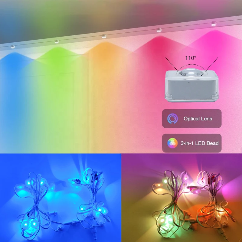 Permanent Christmas Lighting Ip68 Smart Wifi Controller House Exterior Led Lights Pixel Permanent Outdoor Holiday Lights