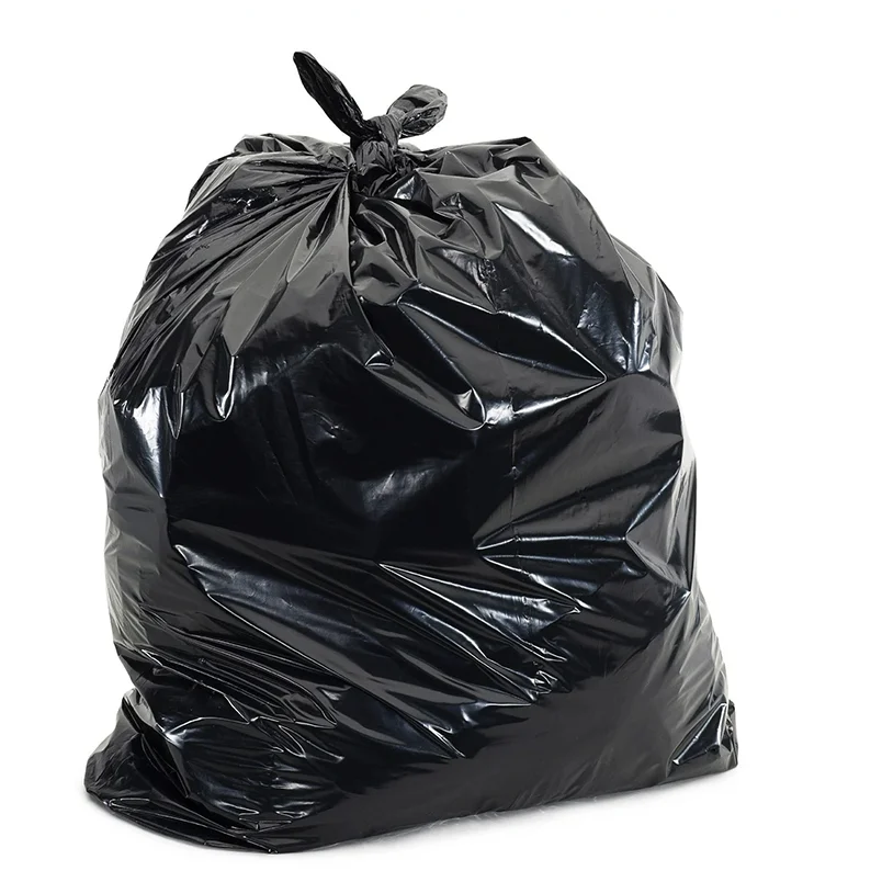 black plastic trash bag on roll with low price factory in China