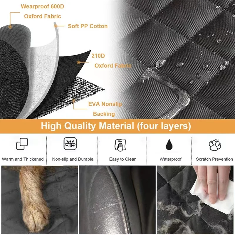 Hot sale pet cushion waterproof high quality oxford durable dog travel car seat cover, car liners