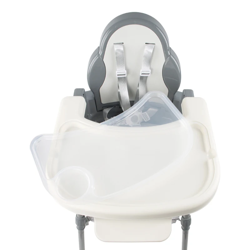 HA-040 Popular grey plastic high chair collapsible feeding baby chair