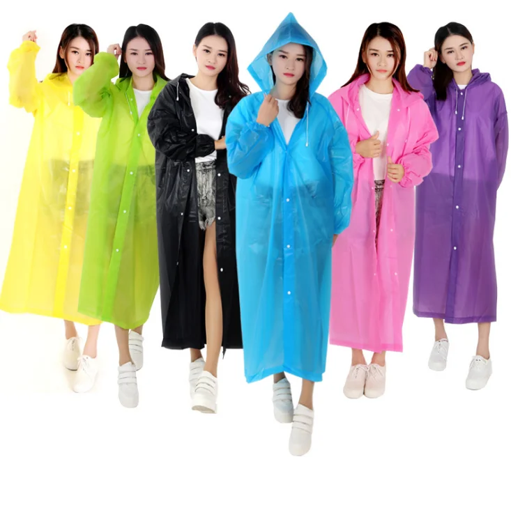 
2019 Reusable Fashion 100% Eva 10 colors New cheap desgin Hot sale clear adult rain poncho raincoat 