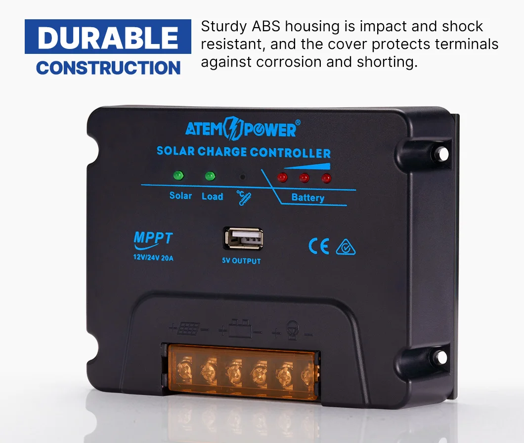 12V/24V 20A PV Solar Panel Battery Regulator USB MPPT Solar Charge Controller