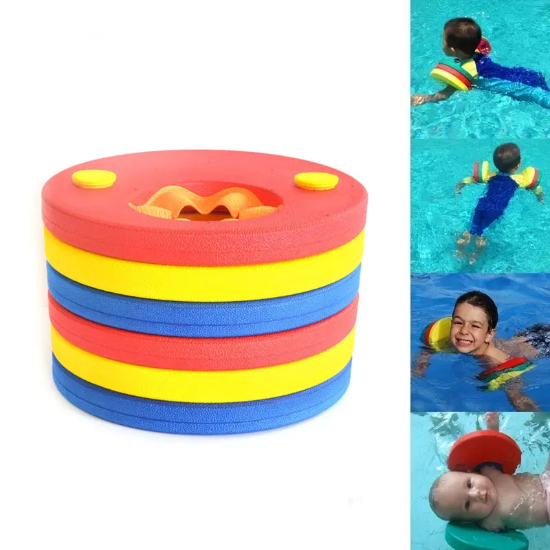 Kids Children Eva Foam Swim Discs Arm Bands Floating Sleeves Inflatable Float Baby Swimming Exercises Circles Rings